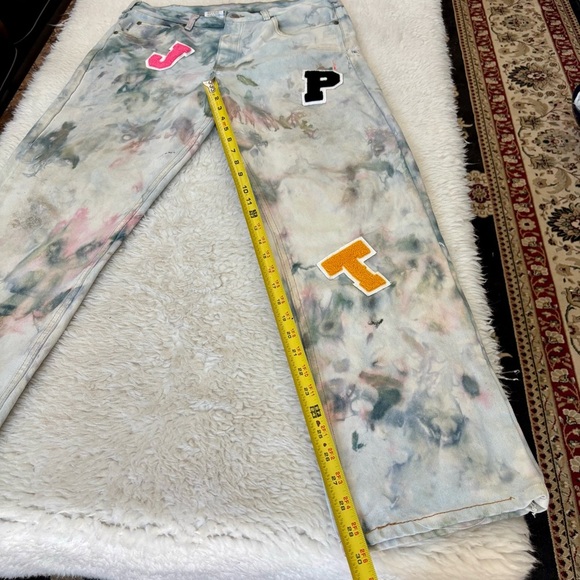 Carhartt Tie Dye w/ Patches Multicolor Men’s Straight leg Semi Distressed Jeans - Picture 11 of 16